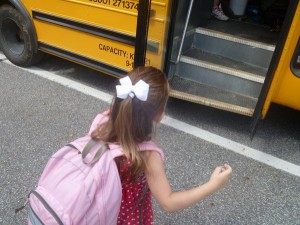 Running to the bus!